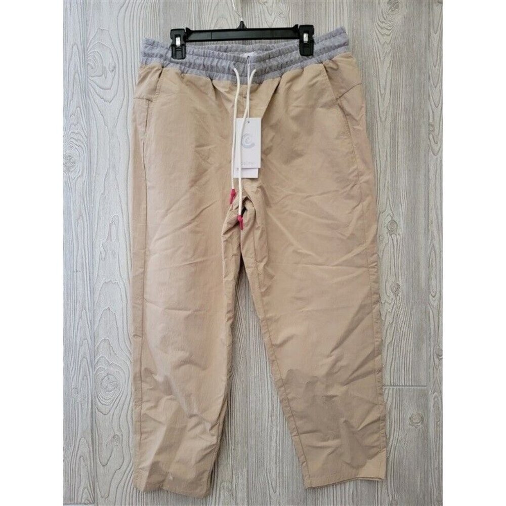 NWOT Calme XS Mix Nylon Taper Leg Pant Tan 117088